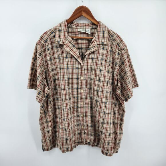 Classic Elements Women's Size 22W Short Sleeve Button Front Shirt - Picture 1 of 6